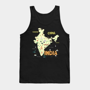 Illustrated India Map Tank Top